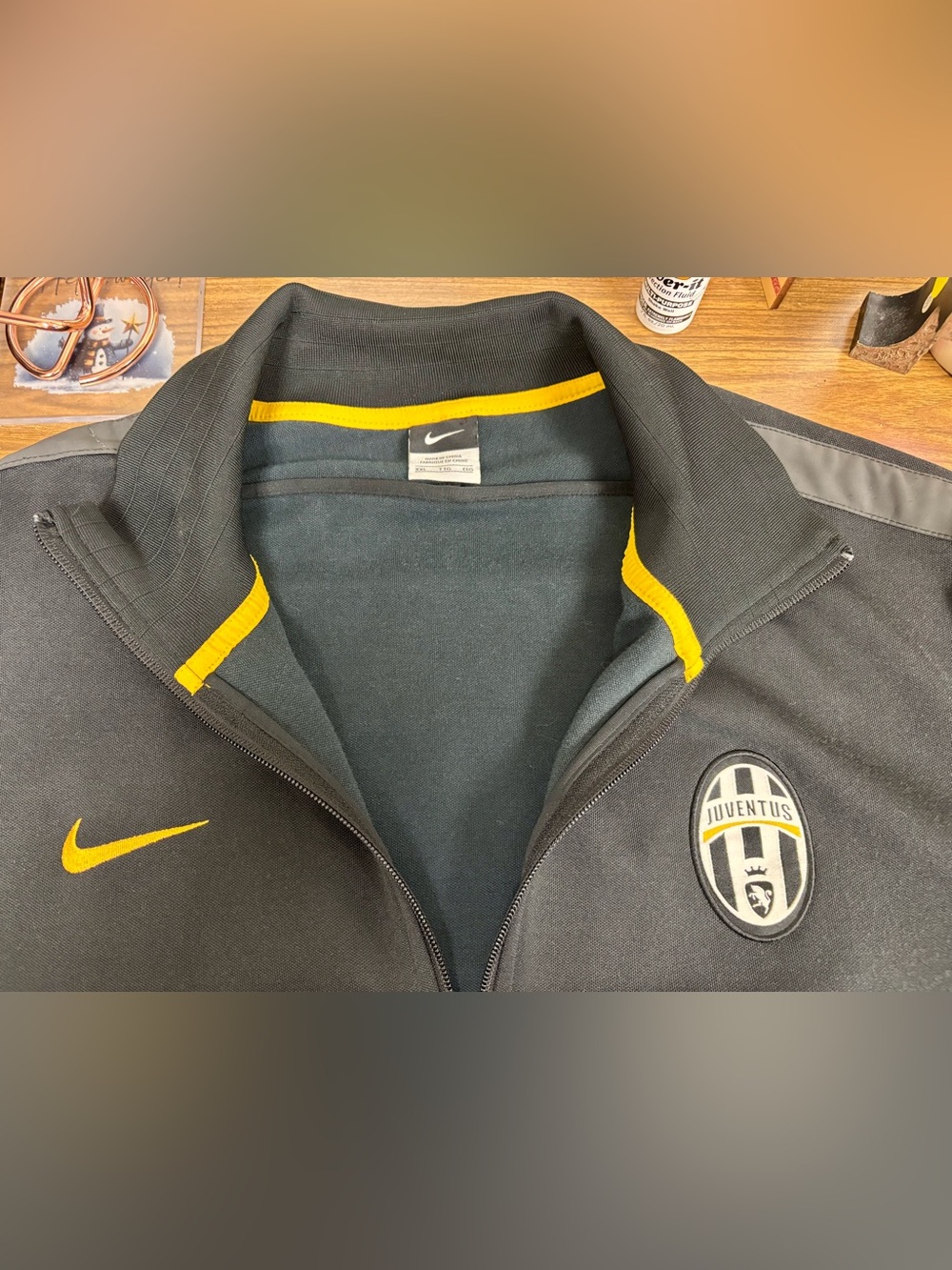 Nike Black Jacket with Yellow Accents - Juventus Crest